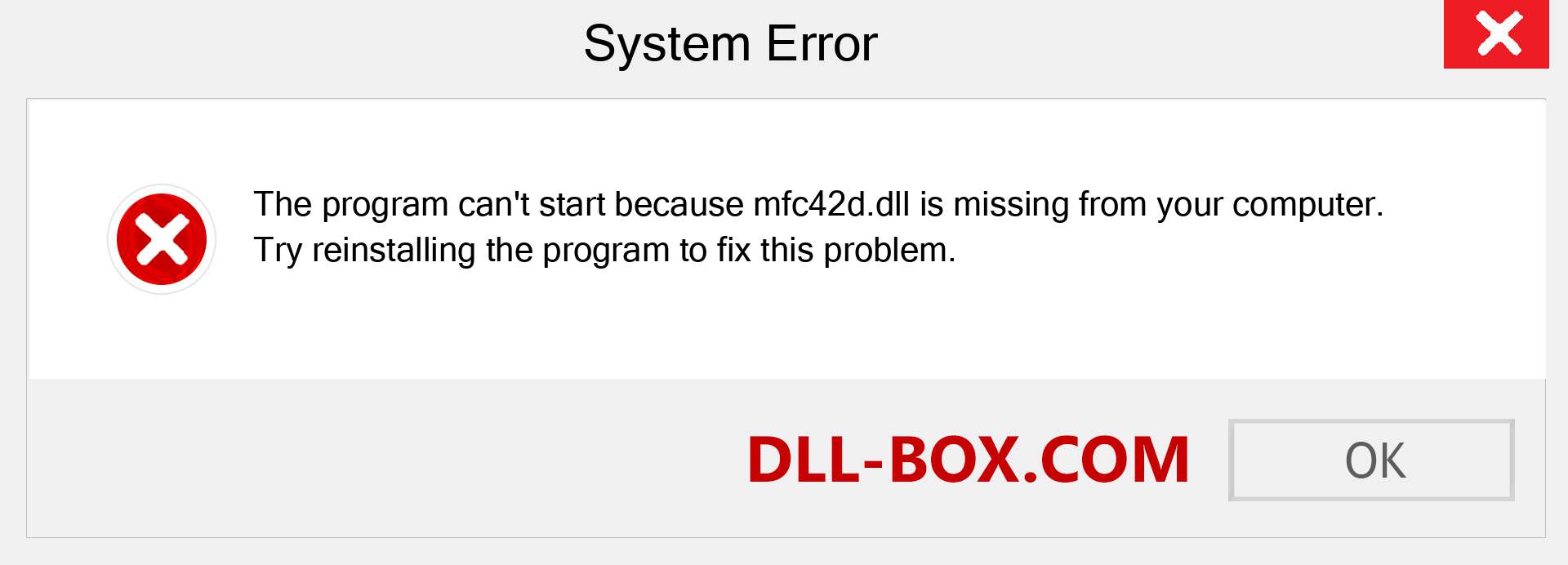  mfc42d.dll file is missing?. Download for Windows 7, 8, 10 - Fix  mfc42d dll Missing Error on Windows, photos, images